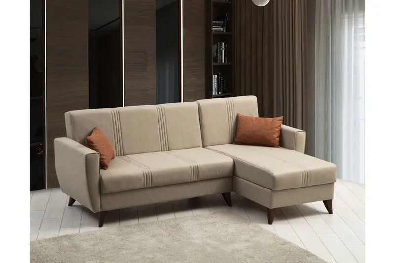 Dewan Sovesofa med Divan 3-seter - Beige - Møbler - Sofaer - Sovesofaer - Sovesofa divan
