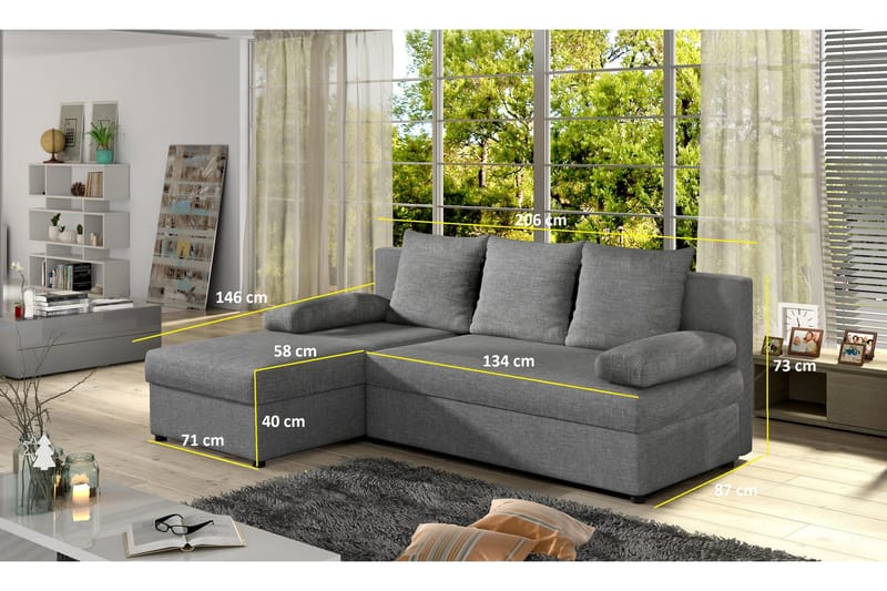 Dirk Sovesofa med Divan - Brun - Møbler - Sofaer - Sovesofaer - Sovesofa divan