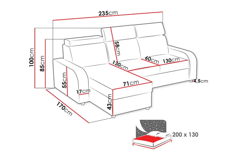 Divansofa Dung Vendbar - Brun - Sovesofa divan