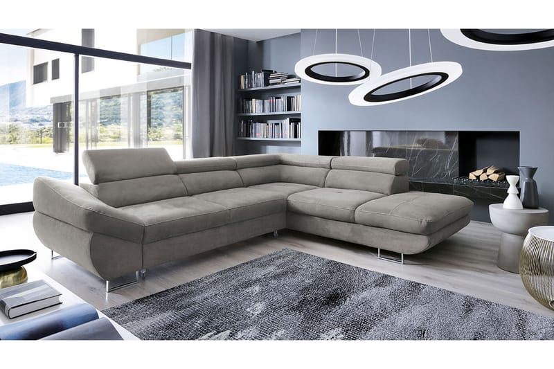 Divansovesofa Fabio 280x235x88 cm - Fløyelssofaer - Sovesofa divan