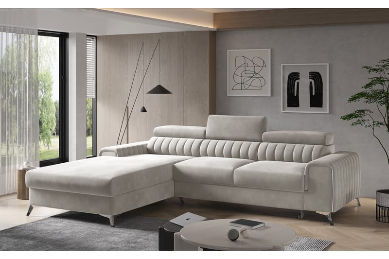 Divansovesofa Floresville Venstre - Beige - Møbler - Sofaer - Sovesofaer - Sovesofa divan
