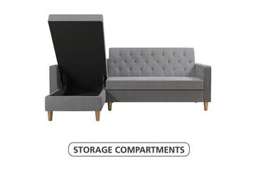 Divansovesofa Liberty Grå - CosmoLiving - Møbler - Sofaer - Sovesofaer - Sovesofa divan