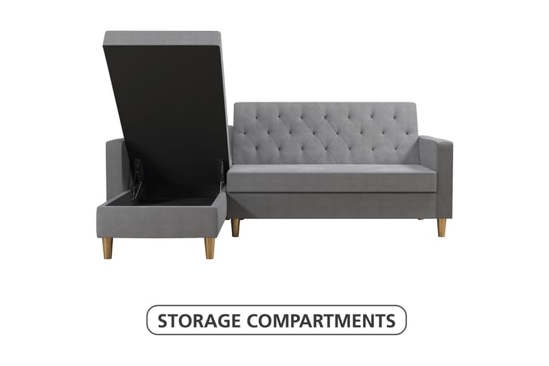 Divansovesofa Liberty Grå - CosmoLiving - Møbler - Sofaer - Sovesofaer - Sovesofa divan