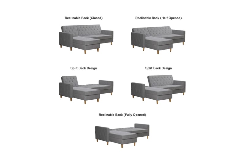 Divansovesofa Liberty Grå - CosmoLiving - Møbler - Sofaer - Sovesofaer - Sovesofa divan