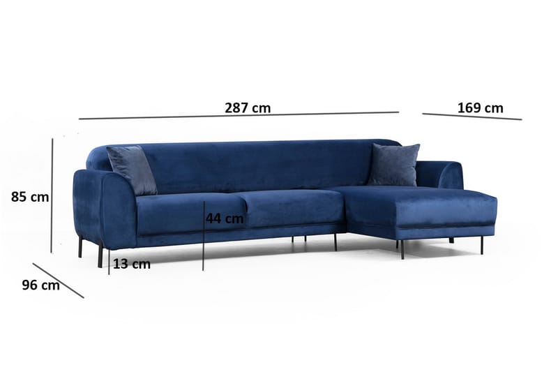 Divansovesofa Santpedor - Blå - Sovesofa divan