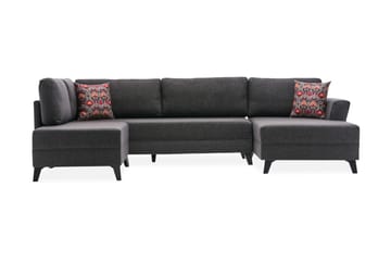 Efsunlu U-Sovesofa - Antrasitt/Svart - Møbler - Sofaer - Sovesofaer - Sovesofa divan