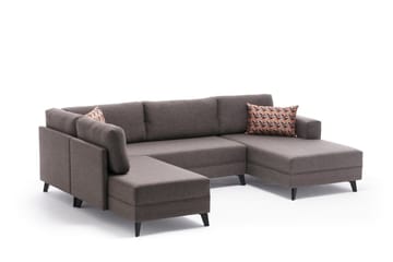 Efsunlu U-Sovesofa - Brun/Svart - Møbler - Sofaer - Sovesofaer - Sovesofa divan