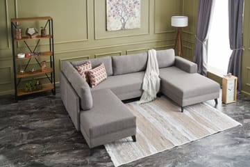 Efsunlu U-Sovesofa - Brun/Svart - Møbler - Sofaer - Sovesofaer - Sovesofa divan