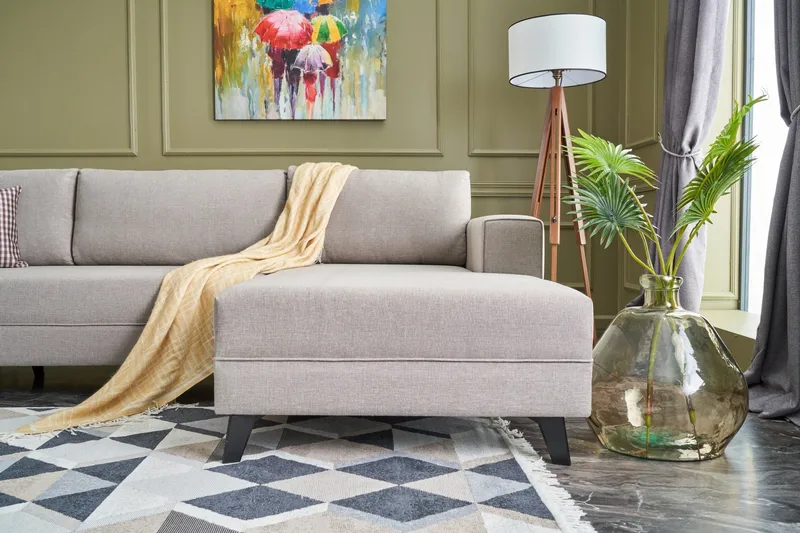 Efsunlu U-Sovesofa - Kremhvit/Svart - Møbler - Sofaer - Sovesofaer - Sovesofa divan