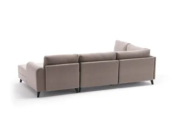 Efsunlu U-Sovesofa - Kremhvit/Svart - Møbler - Sofaer - Sovesofaer - Sovesofa divan
