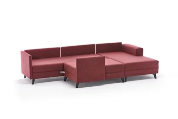Efsunlu U-Sovesofa - Rød/Svart - Møbler - Sofaer - Sovesofaer - Sovesofa divan