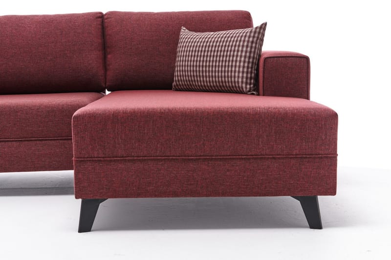 Efsunlu U-Sovesofa - Rød/Svart - Møbler - Sofaer - Sovesofaer - Sovesofa divan