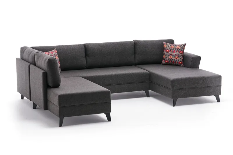 Eriska U-Sovesofa - Antrasitt/Svart - Møbler - Sofaer - Sovesofaer - Sovesofa divan