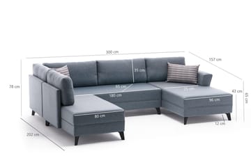 Eriska U-Sovesofa - Beige - Møbler - Sofaer - Sovesofaer - Sovesofa divan