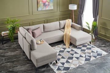 Eriska U-Sovesofa - Beige - Møbler - Sofaer - Sovesofaer - Sovesofa divan