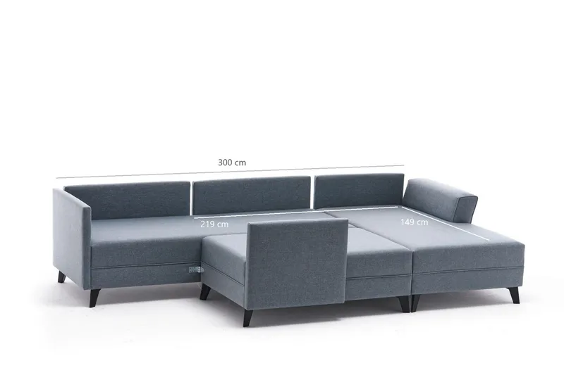 Eriska U-Sovesofa - Brun/Svart - Møbler - Sofaer - Sovesofaer - Sovesofa divan