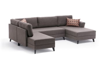 Eriska U-Sovesofa - Brun/Svart - Møbler - Sofaer - Sovesofaer - Sovesofa divan