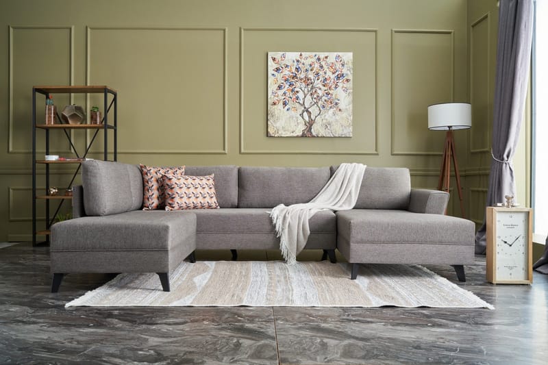 Eriska U-Sovesofa - Brun/Svart - Møbler - Sofaer - Sovesofaer - Sovesofa divan