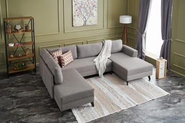 Eriska U-Sovesofa - Brun/Svart - Møbler - Sofaer - Sovesofaer - Sovesofa divan