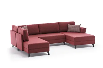 Eriska U-Sovesofa - Rød/Svart - Møbler - Sofaer - Sovesofaer - Sovesofa divan