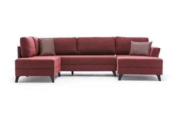 Eriska U-Sovesofa - Rød/Svart - Møbler - Sofaer - Sovesofaer - Sovesofa divan