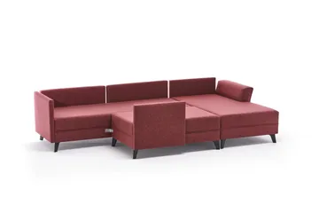 Eriska U-Sovesofa - Rød/Svart - Møbler - Sofaer - Sovesofaer - Sovesofa divan