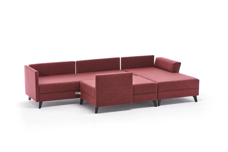 Eriska U-Sovesofa - Rød/Svart - Møbler - Sofaer - Sovesofaer - Sovesofa divan