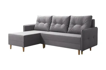 Fernisia 3-seter Venstre Hjørnesovesofa med Oppbevaring i Stoff - Grå - Møbler - Sofaer - Sovesofaer - Sovesofa divan