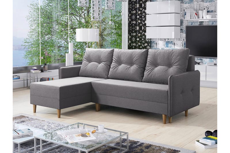 Fernisia Hjørnesovesofa - Grå - Møbler - Sofaer - Sovesofaer - Sovesofa divan