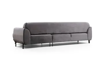 Gajanejos 3-seter Høyre L-formet Sovesofa med Sjeselong i Fløyel - Grå - Møbler - Sofaer - Sovesofaer - Sovesofa divan
