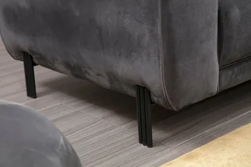 Gajanejos 3-seter Høyre L-formet Sovesofa med Sjeselong i Fløyel - Grå - Møbler - Sofaer - Sovesofaer - Sovesofa divan