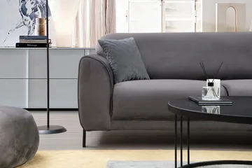 Gajanejos 3-seter Høyre L-formet Sovesofa med Sjeselong i Fløyel - Grå - Møbler - Sofaer - Sovesofaer - Sovesofa divan