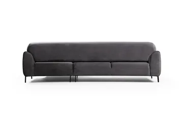 Gajanejos 3-seter Høyre L-formet Sovesofa med Sjeselong i Fløyel - Grå - Møbler - Sofaer - Sovesofaer - Sovesofa divan