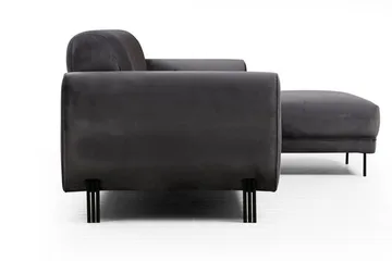 Gajanejos 3-seter Høyre L-formet Sovesofa med Sjeselong i Fløyel - Grå - Møbler - Sofaer - Sovesofaer - Sovesofa divan