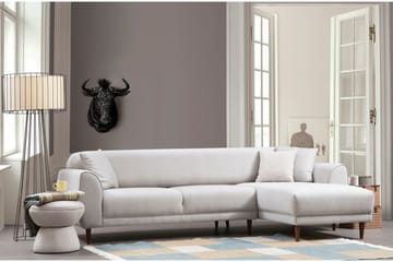 Gajanejos 5-seter Høyrevendt L-formet Sovesofa 87x237 cm i Stoff - Beige - Møbler - Sofaer - Sovesofaer - Langsgående sovesofa