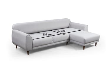Gajanejos 5-seter Høyrevendt L-formet Sovesofa 87x237 cm i Stoff - Beige - Møbler - Sofaer - Sovesofaer - Langsgående sovesofa