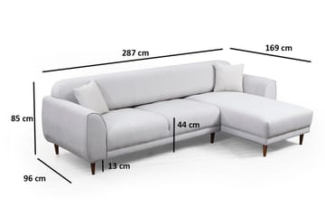 Gajanejos 5-seter Høyrevendt L-formet Sovesofa 87x237 cm i Stoff - Beige - Møbler - Sofaer - Sovesofaer - Langsgående sovesofa