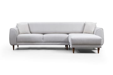 Gajanejos 5-seter Høyrevendt L-formet Sovesofa 87x237 cm i Stoff - Beige - Møbler - Sofaer - Sovesofaer - Langsgående sovesofa