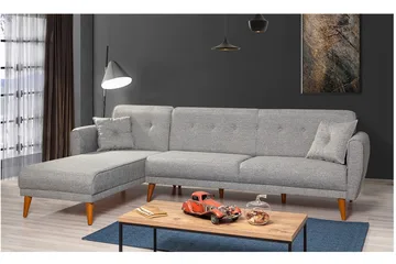 Gjoni Sovesofa med Divan Høyre - Grå - Møbler - Sofaer - Sovesofaer - Sovesofa divan