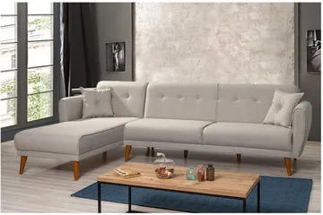 Gjoni Sovesofa med Divan Høyre - Hvit - Møbler - Sofaer - Sovesofaer - Sovesofa divan