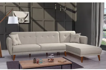 Gjoni Sovesofa med Divan Høyre - Hvit - Møbler - Sofaer - Sovesofaer - Sovesofa divan