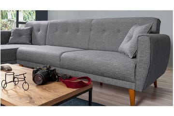 Gjoni Sovesofa med Divan Veggenhet - Grå - Møbler - Sofaer - Sovesofaer - Sovesofa divan