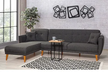 Gjoni Sovesofa med Divan Veggenhet - Grå - Møbler - Sofaer - Sovesofaer - Sovesofa divan