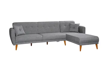 Gjoni Sovesofa med Divan Veggenhet - Grå - Møbler - Sofaer - Sovesofaer - Sovesofa divan