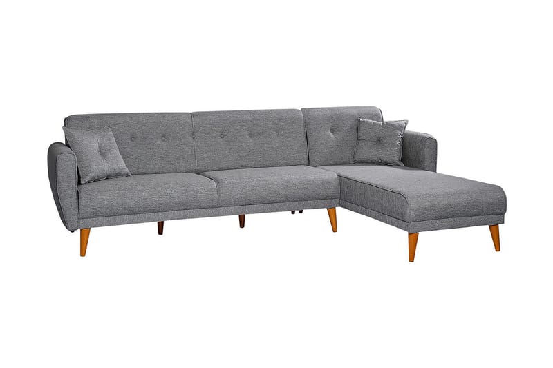 Gjoni Sovesofa med Divan Veggenhet - Grå - Møbler - Sofaer - Sovesofaer - Sovesofa divan