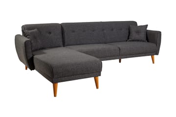 Gjoni Sovesofa med Divan Veggenhet - Grå - Møbler - Sofaer - Sovesofaer - Sovesofa divan
