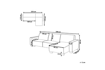 Halsnead Hjørnesovesofa Venstre - Beige - Møbler - Sofaer - Sovesofaer - Sovesofa divan