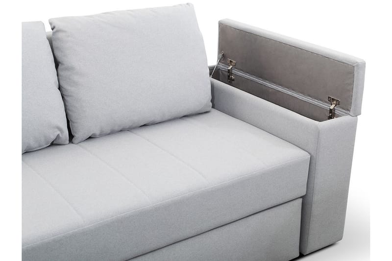 Herosa 3-seters Sovesofa med Divan med Oppbevaring - Grå - Møbler - Sofaer - Sovesofaer - Sovesofa divan