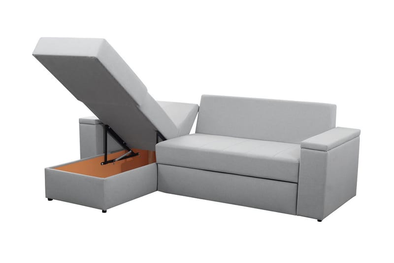 Herosa 3-seters Sovesofa med Divan med Oppbevaring - Grå - Møbler - Sofaer - Sovesofaer - Sovesofa divan
