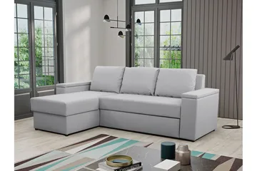 Herosa 3-seters Sovesofa med Divan med Oppbevaring - Lysegrå - Møbler - Sofaer - Sovesofaer - Sovesofa divan